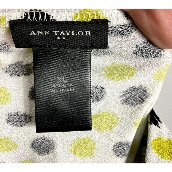 Ann Taylor Factory Citron & Black Print Tank Top, size XL, 95% poly/5% spandex - Picture 4 of 5